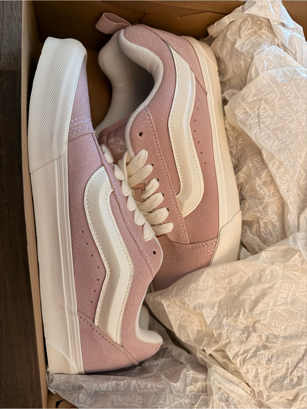 Vans Women's Knu Skool Suede Sneakers in Dusty Pink